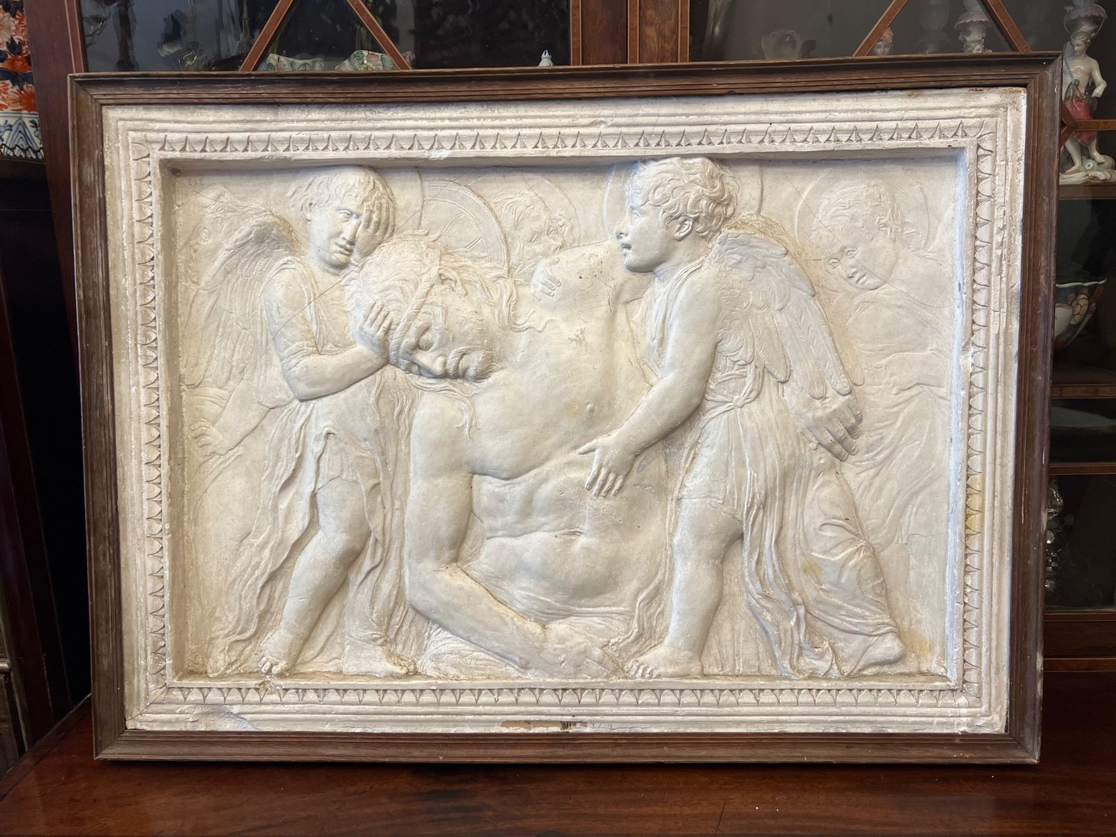 C19th Plaster Copy Of The Dead Christ Tended By Angels, By Donatello (C.1386 1466)