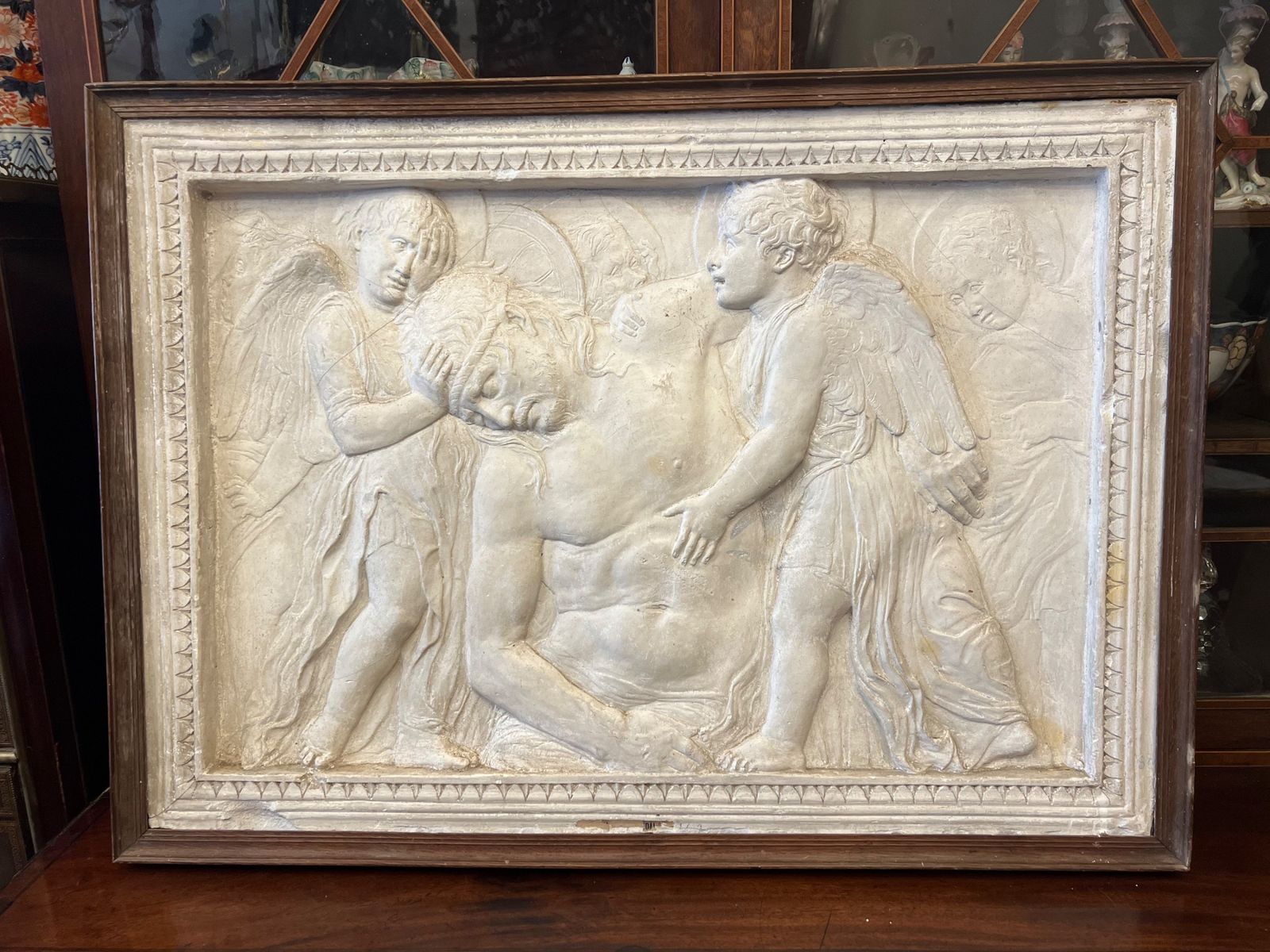 C19th Plaster Copy Of The Dead Christ Tended By Angels, By Donatello (C.1386 1466) photo furniture
