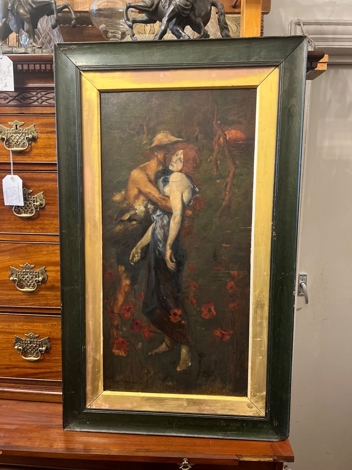 C1920s Copy Of An Idyll Study ( M Greiffenhagen) Oil Painting On Board photo furniture
