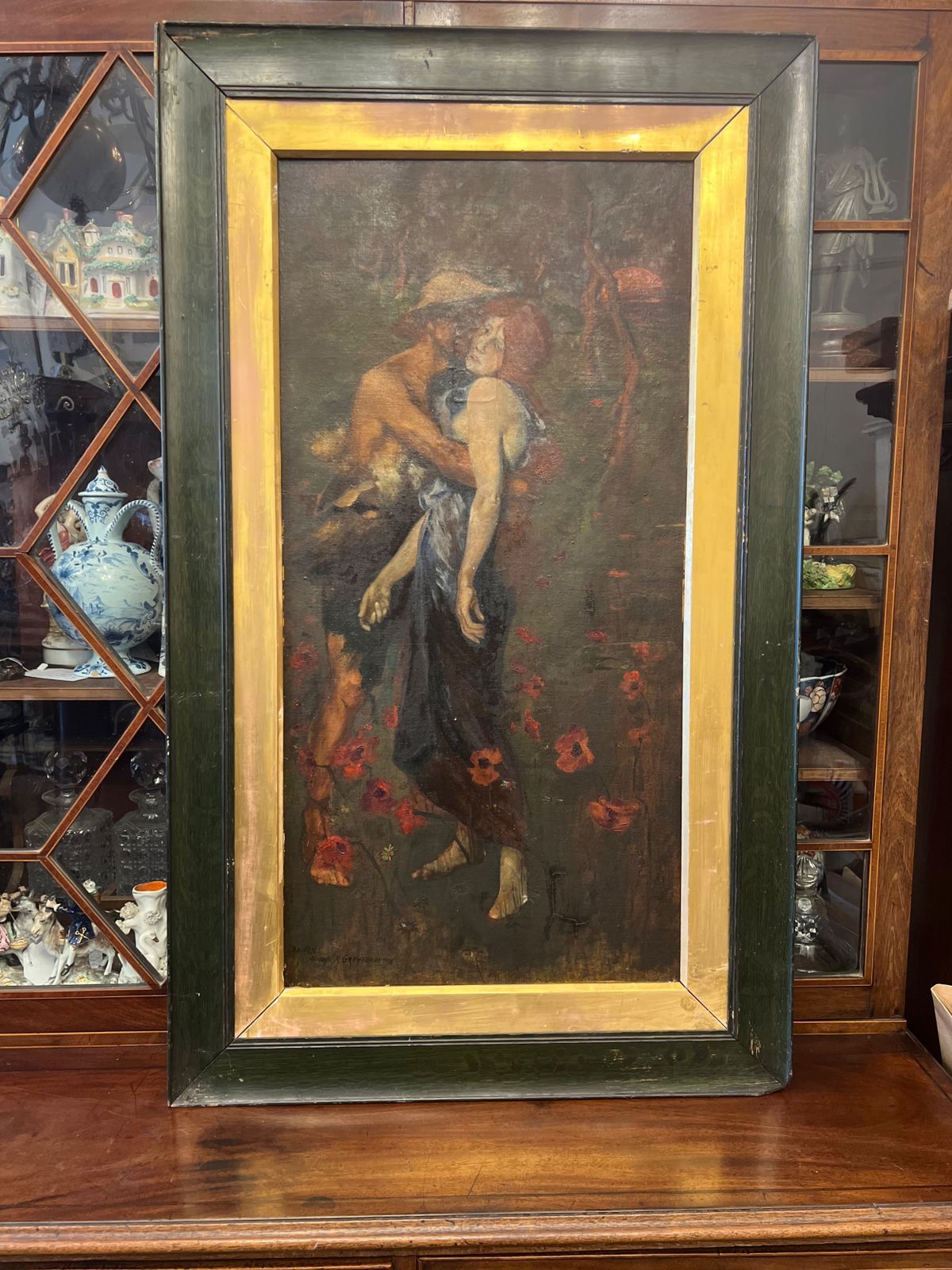 495.0 C1920s Copy Of An Idyll Study ( M Greiffenhagen) Oil Painting On Board photo