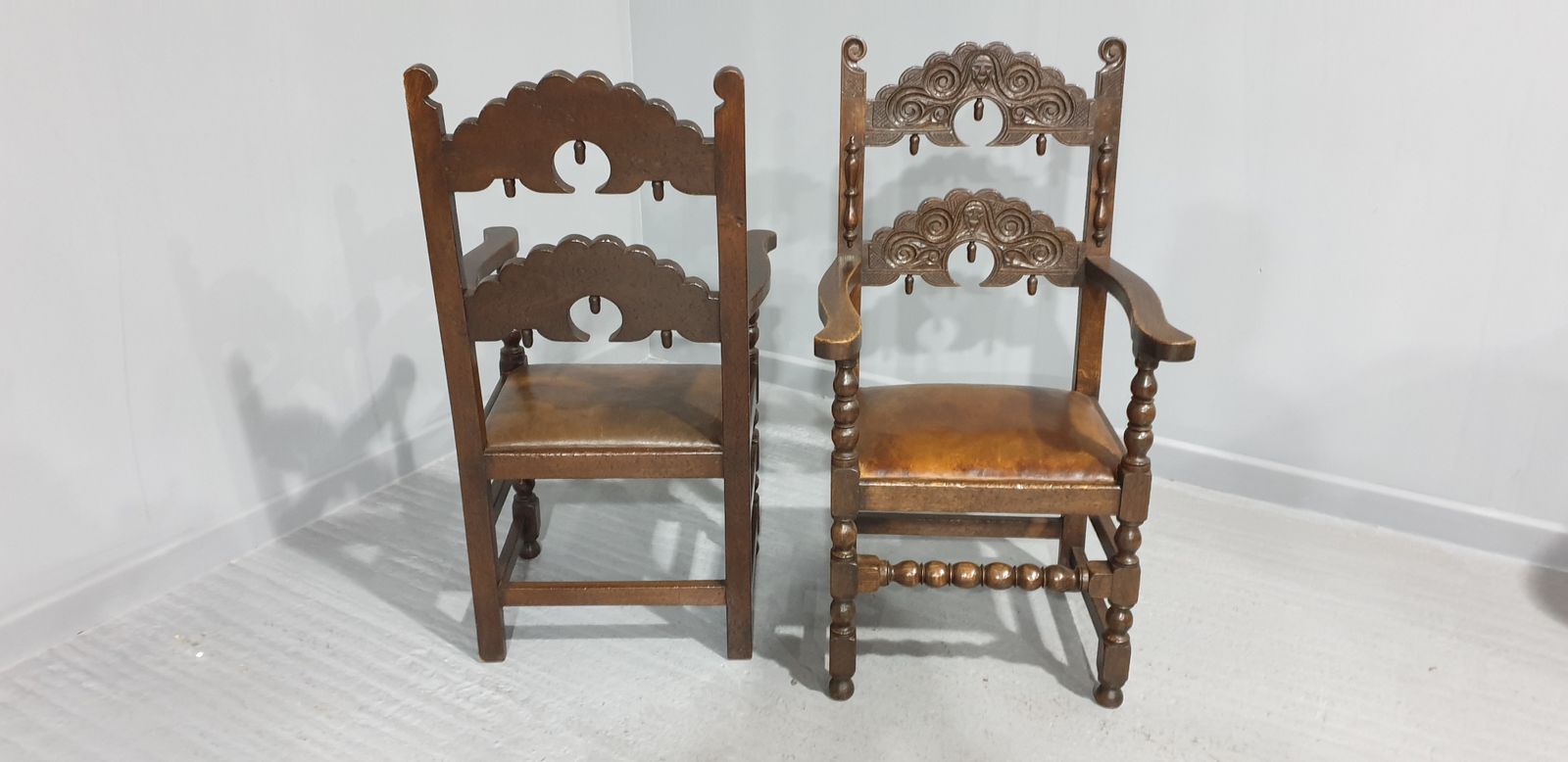 Lovely Pair Carver Hall Chairs photo furniture