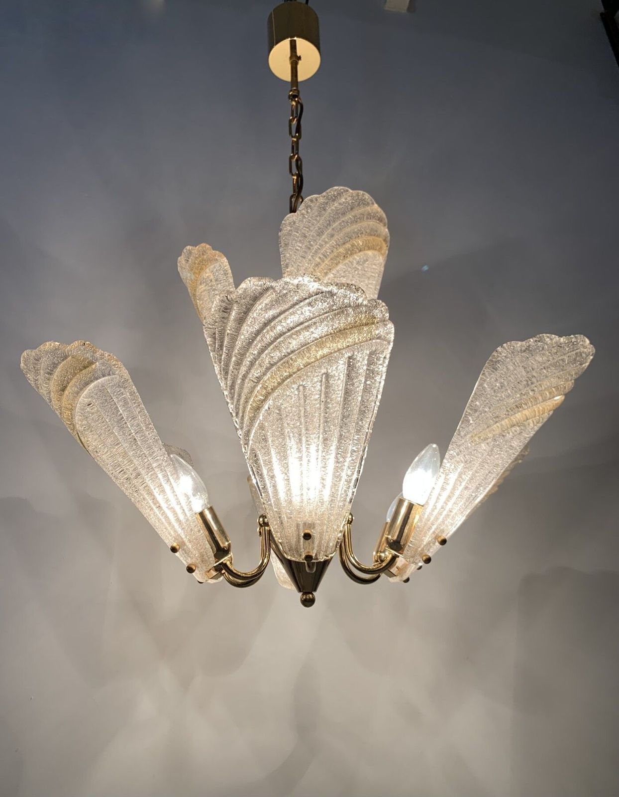 Grote Italiaanse Murano Glazen Kroonluchter, Hollywood Regency Design, Jaren 1970 photo furniture