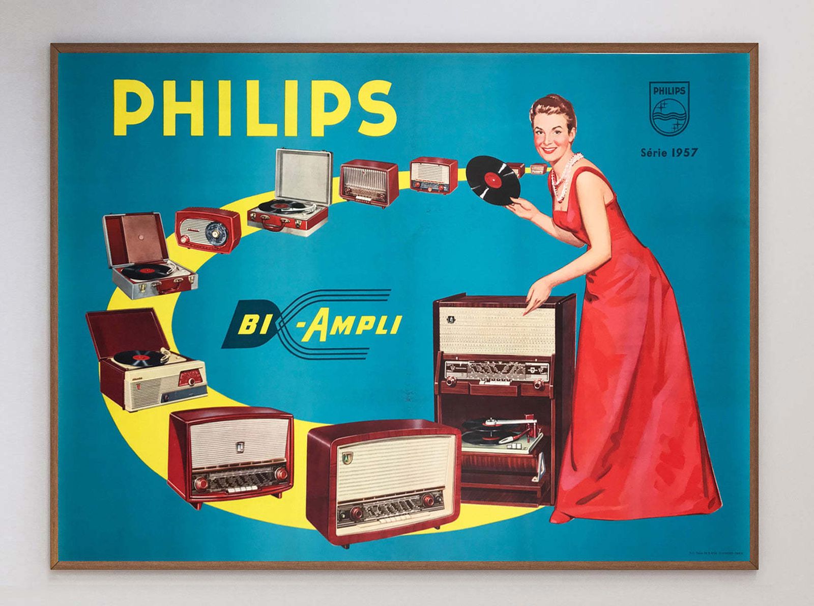 Philips   Bi Ampli Radio Original Vintage Poster photo 1236.0