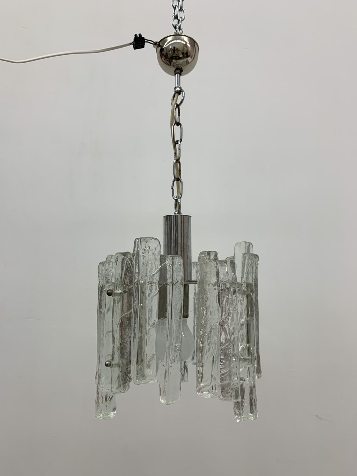 Hanging Lamp In Frosted Ice Glass By J. T. Kalmar For Kalmar Franken Kg, 1960s photo furniture