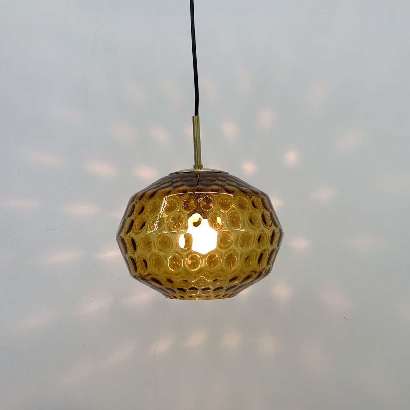 Verlichting Limburg Glashutte Glazen Hanglamp, Mid Century Design, Duitsland, Ca. Jaren 1970 photo