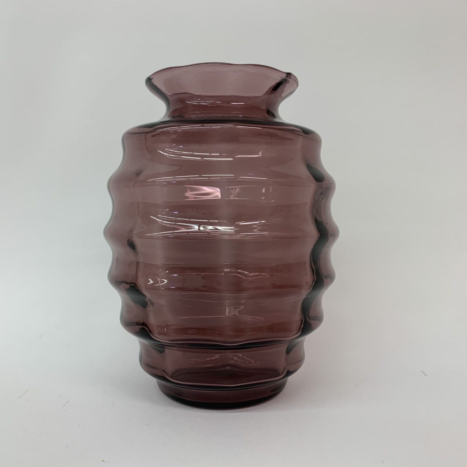Art Deco Doyen Vaas Paars Glas, Jaren 1930