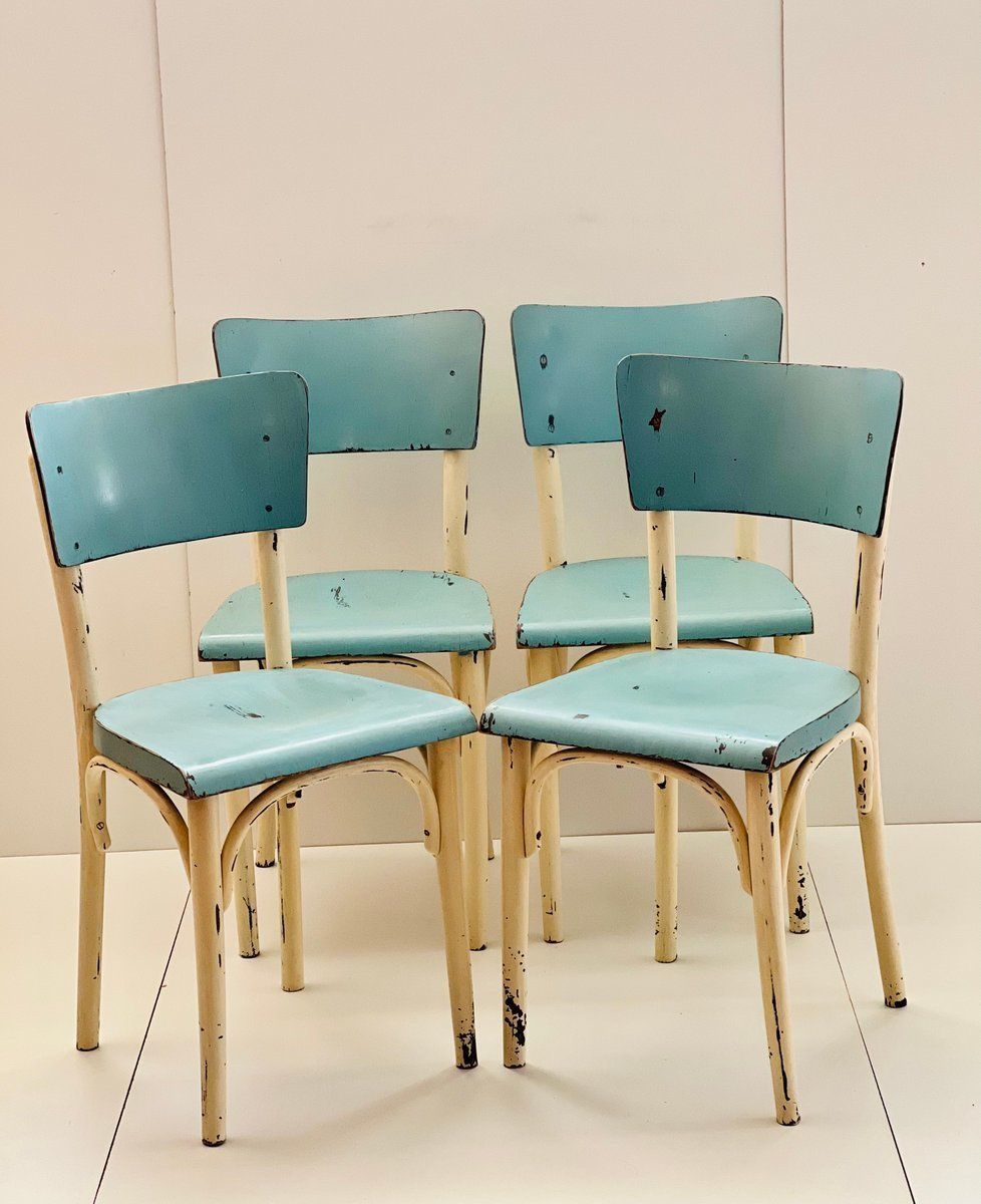 Eetkamerstoelen Van Ton, Ca. Jaren 1960, Set Van 4 photo vintage