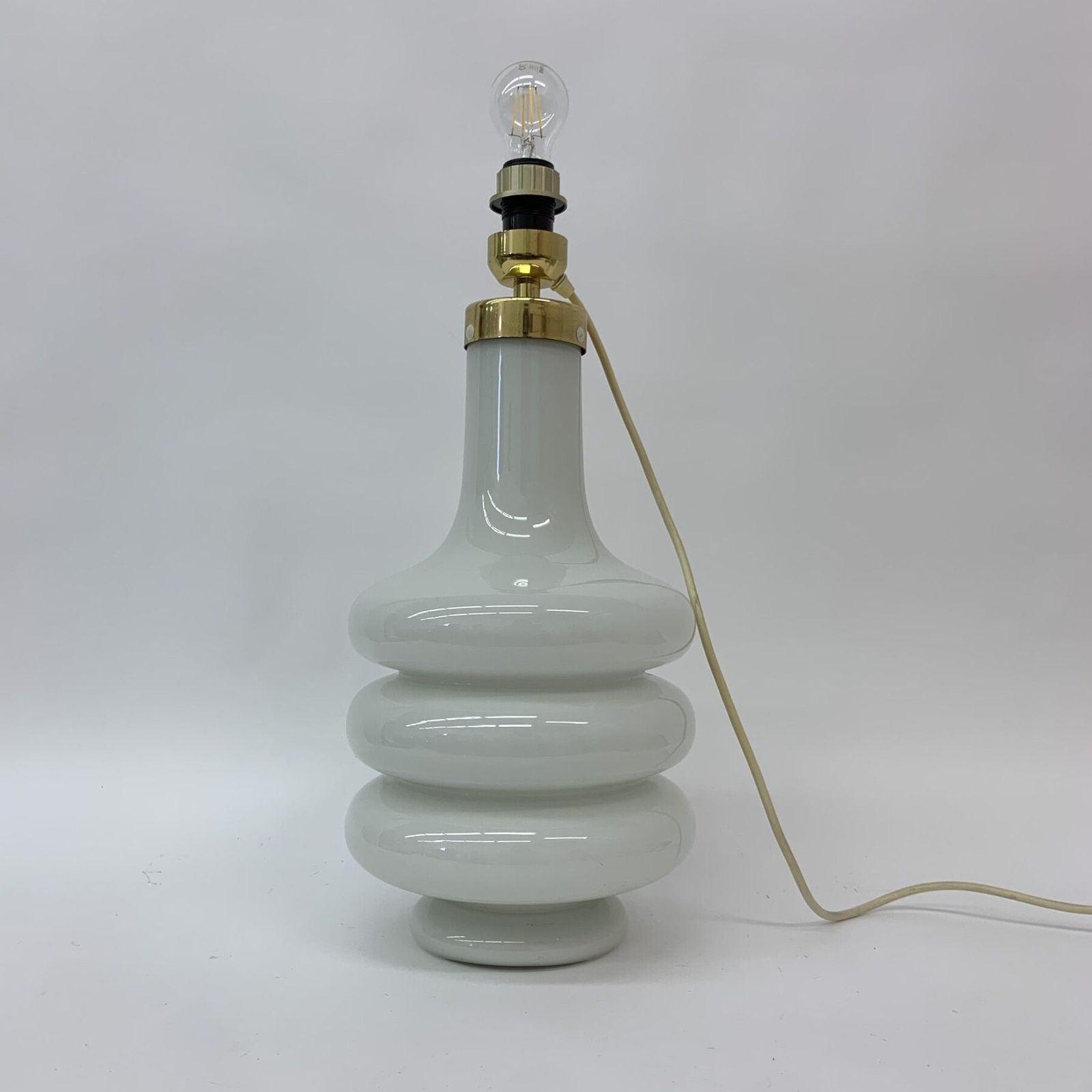 Mid Century Design Vloer /Tafellamp Van Verlicht Glas, Jaren 1970 photo vinterior