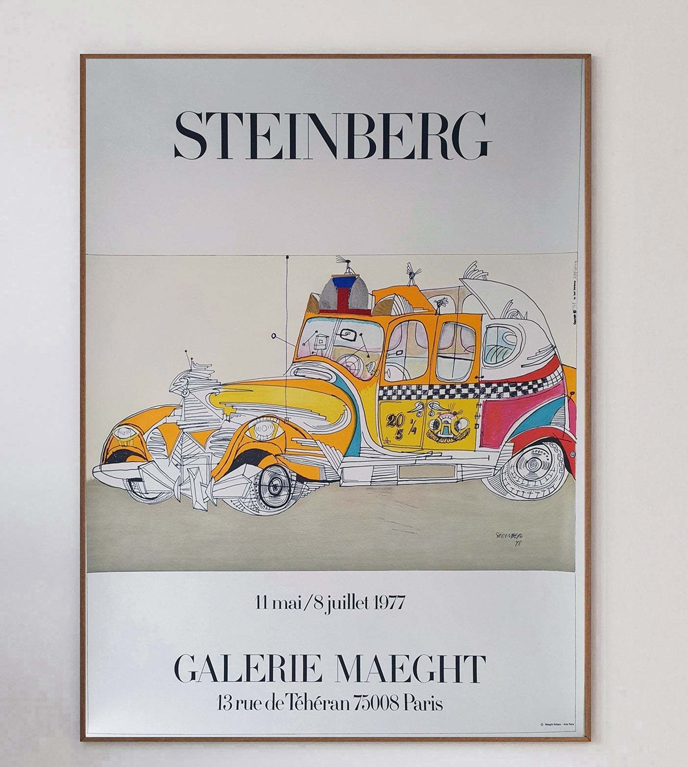 Saul Steinberg   Taxi Galerie Maeght Original Vintage Poster photo 324.0