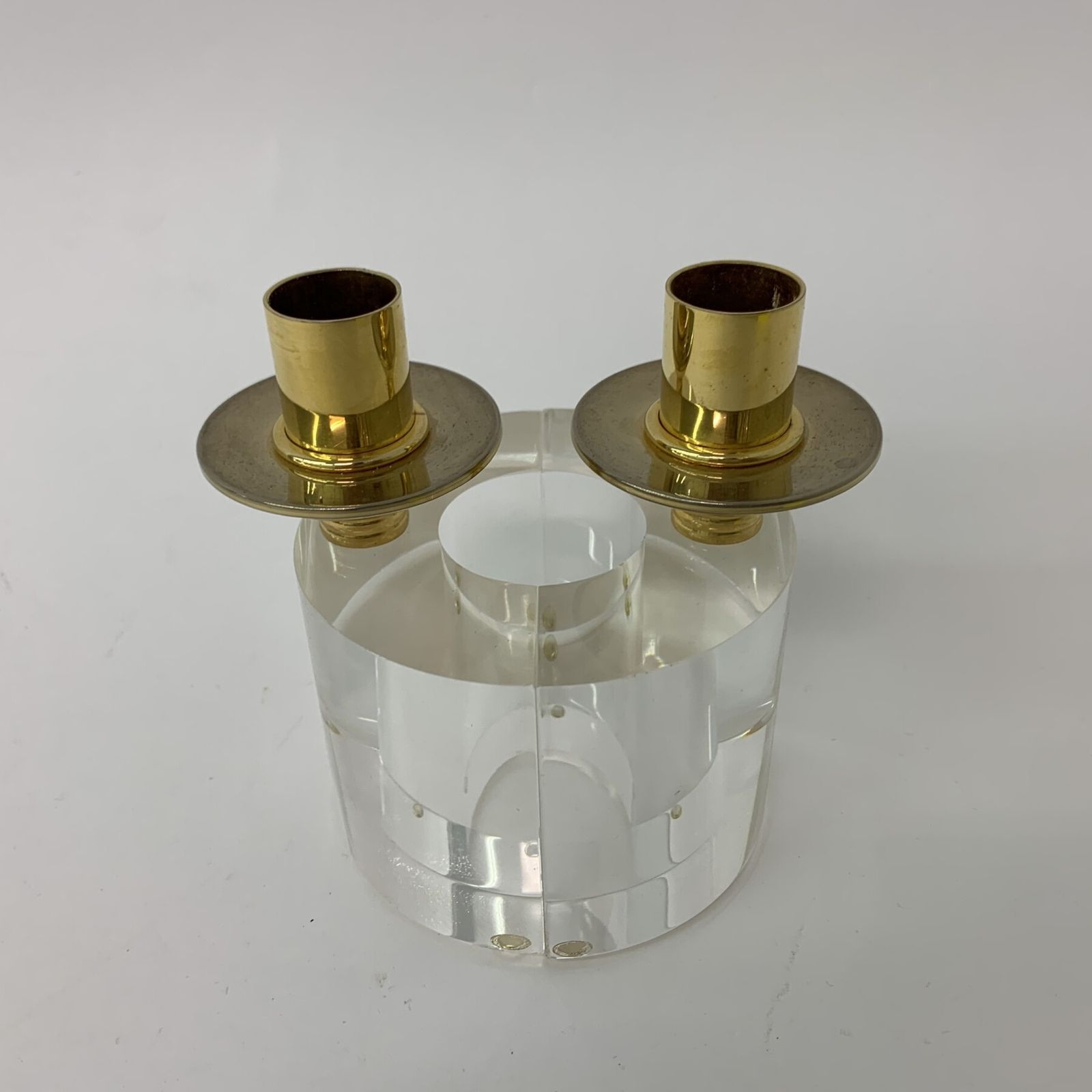 Set Van 2 Lucite Kandelaars, Ca. Jaren 1970 photo Woonaccessoires