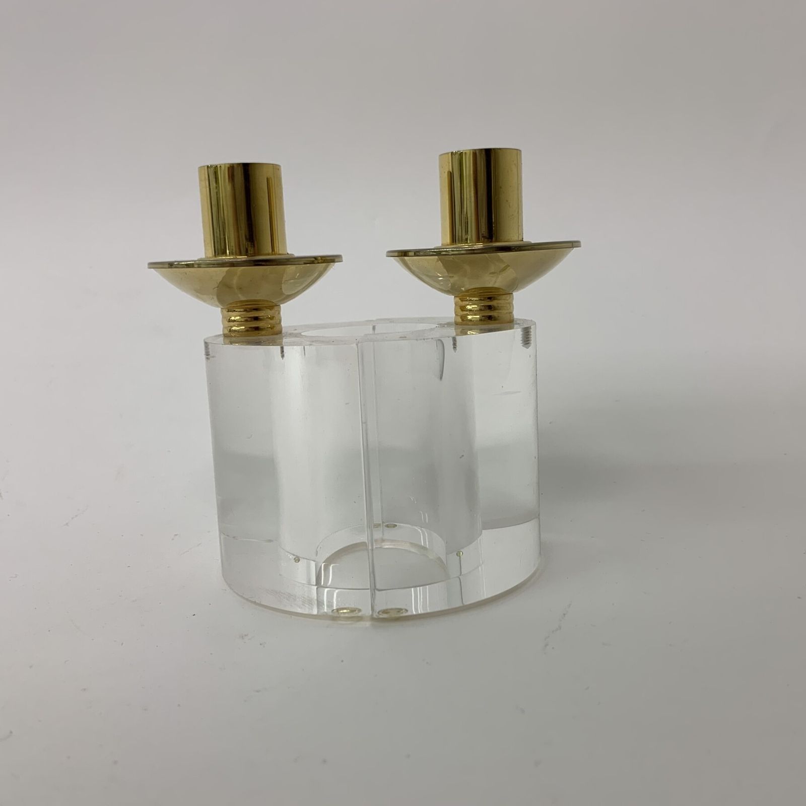 photo furniture Set Van 2 Lucite Kandelaars, Ca. Jaren 1970
