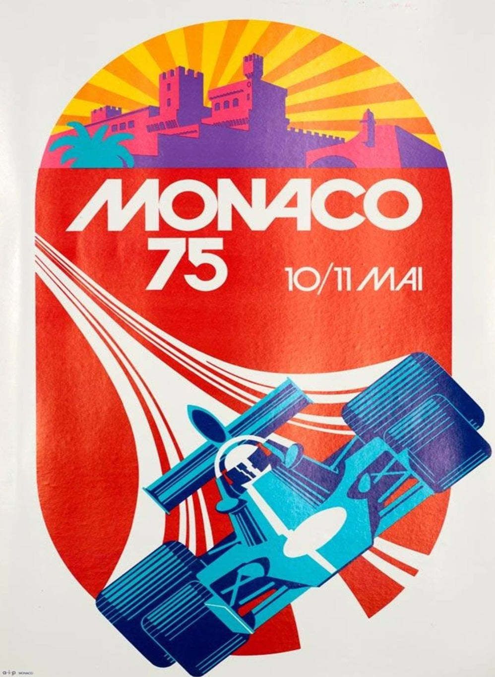 1975 Monaco Grand Prix, 1970s, Original Vintage Poster