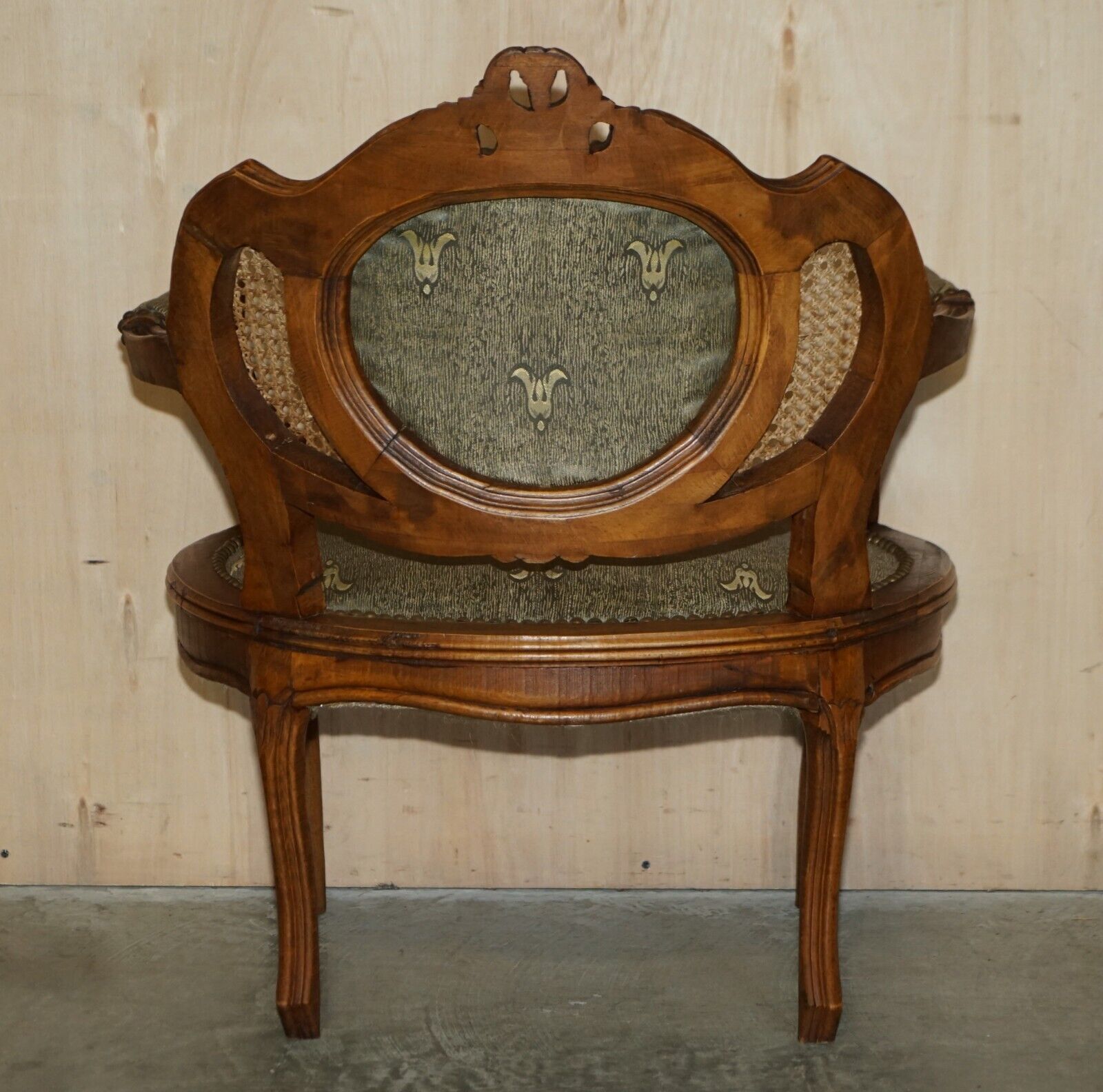 photo furniture Antique Pair Of Napoleon III Circa 1890 Bergere Armchairs & Matching Table