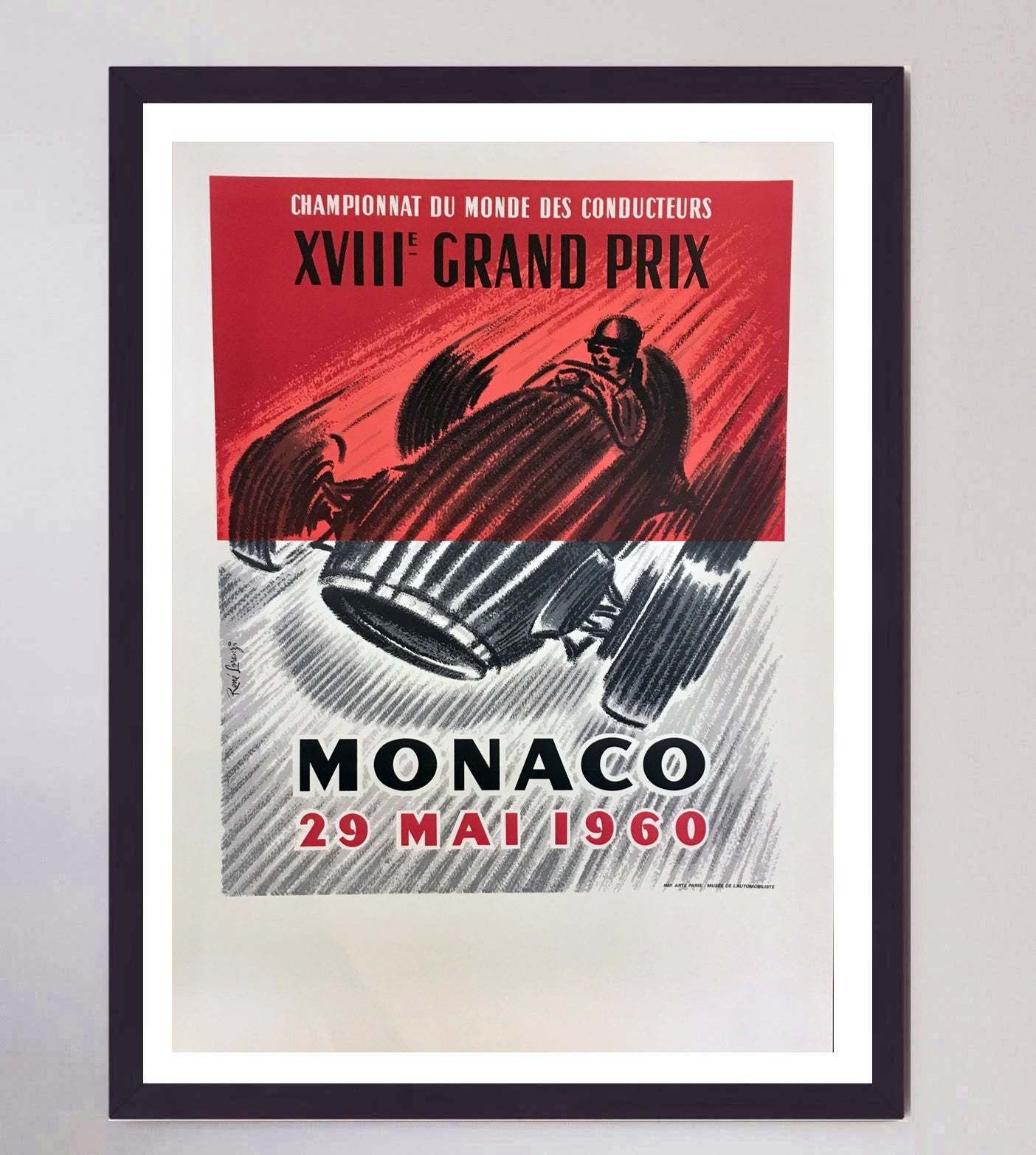 1960 Monaco Grand Prix  Original Vintage Poster photo furniture