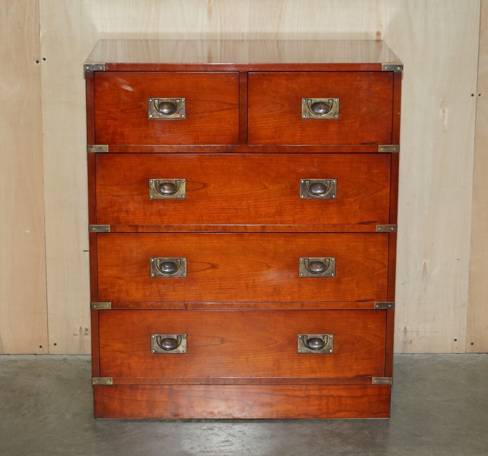 Lovely Vintage Rich Golden Brown Oak Military Campaign Chest Of Drawers photo furniture