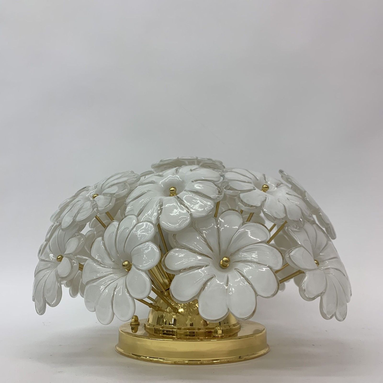 Murano Glazen Bloem Plafondlamp, Italiaans, Jaren 1970