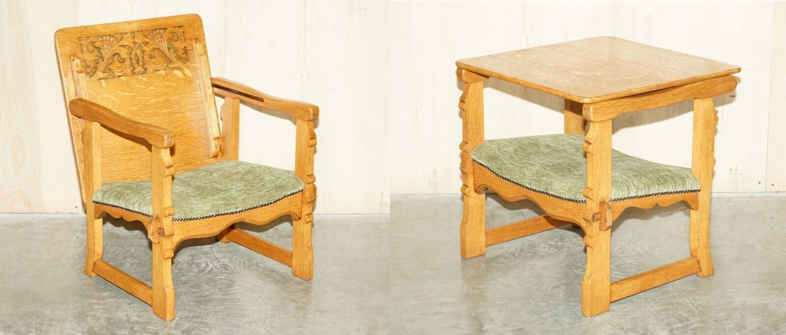 Antique Carved Oak 1890 Attributed To Gillows Metamorphic Library Armchair Table