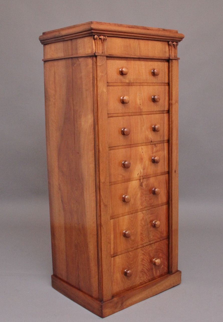 Early 19th Century Antique Regency Walnut Wellington Chest photo for sale