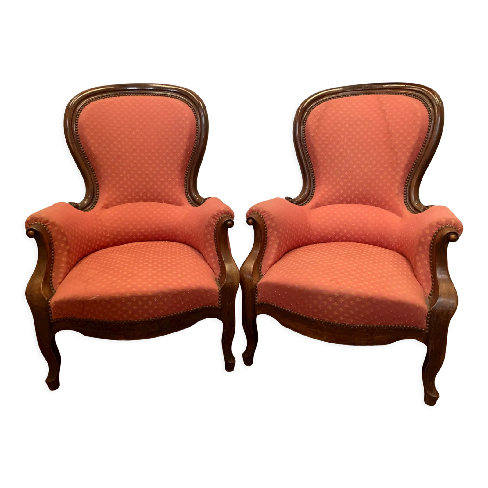 Pair Of Louis Philippe Armchairs In 19th Century Mahogany
