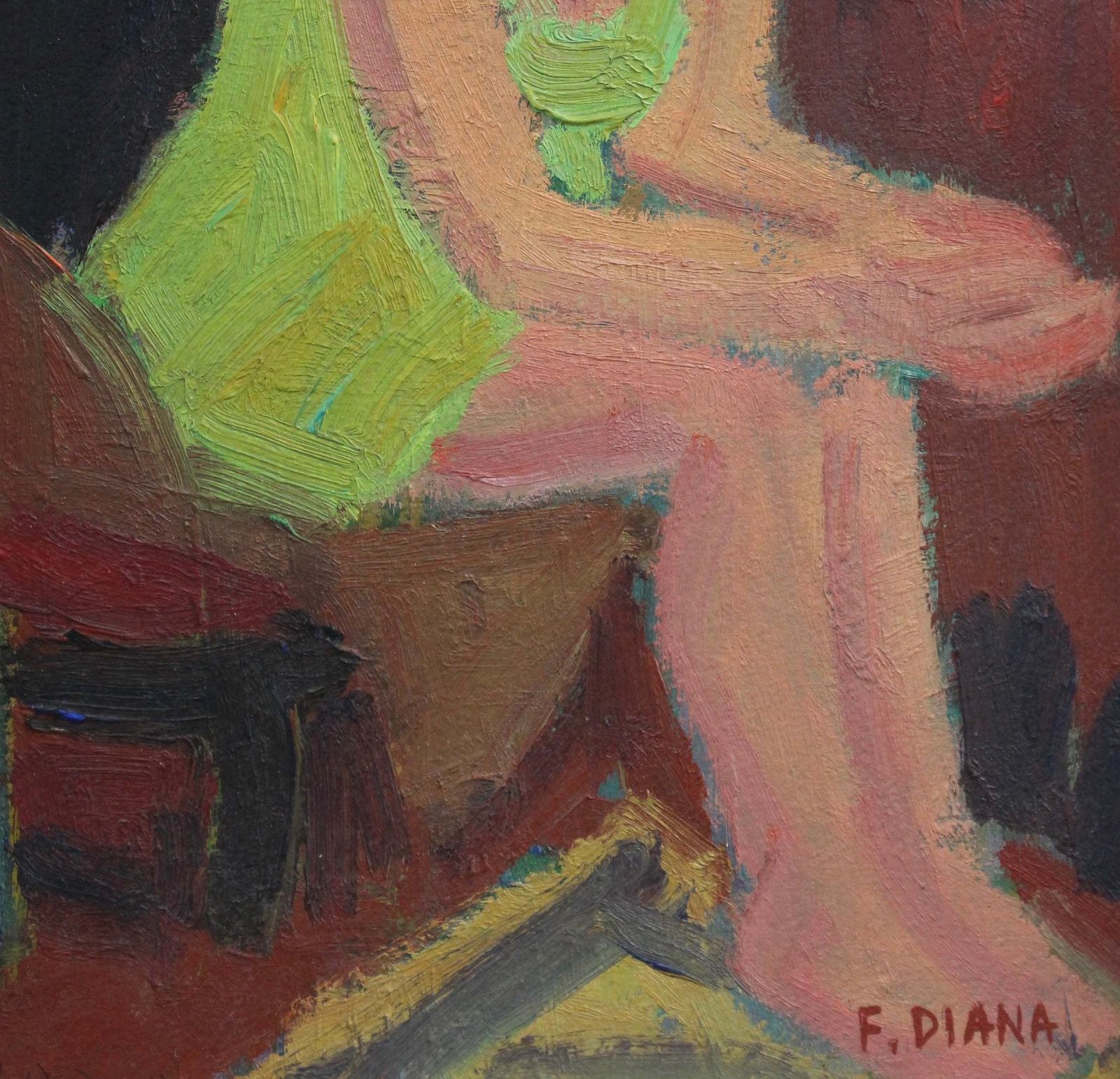 Art Seated Woman By François Diana (Circa 1970s) photo