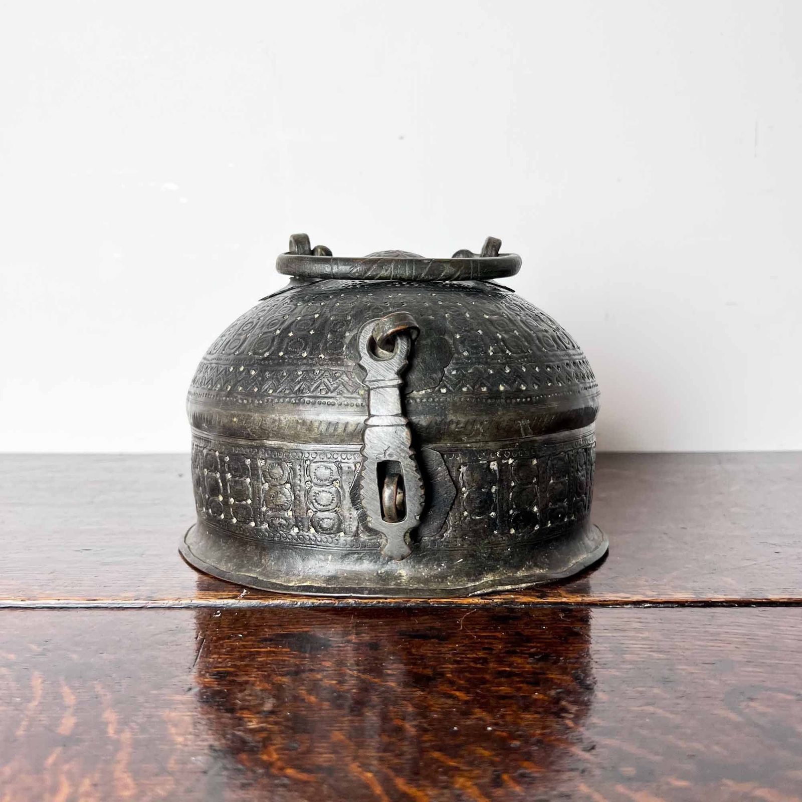 Antique Indian Metal Pandan Betel Box photo for sale