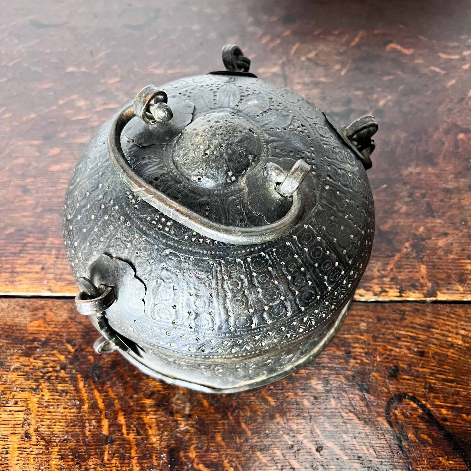 Antique Indian Metal Pandan Betel Box photo vintage