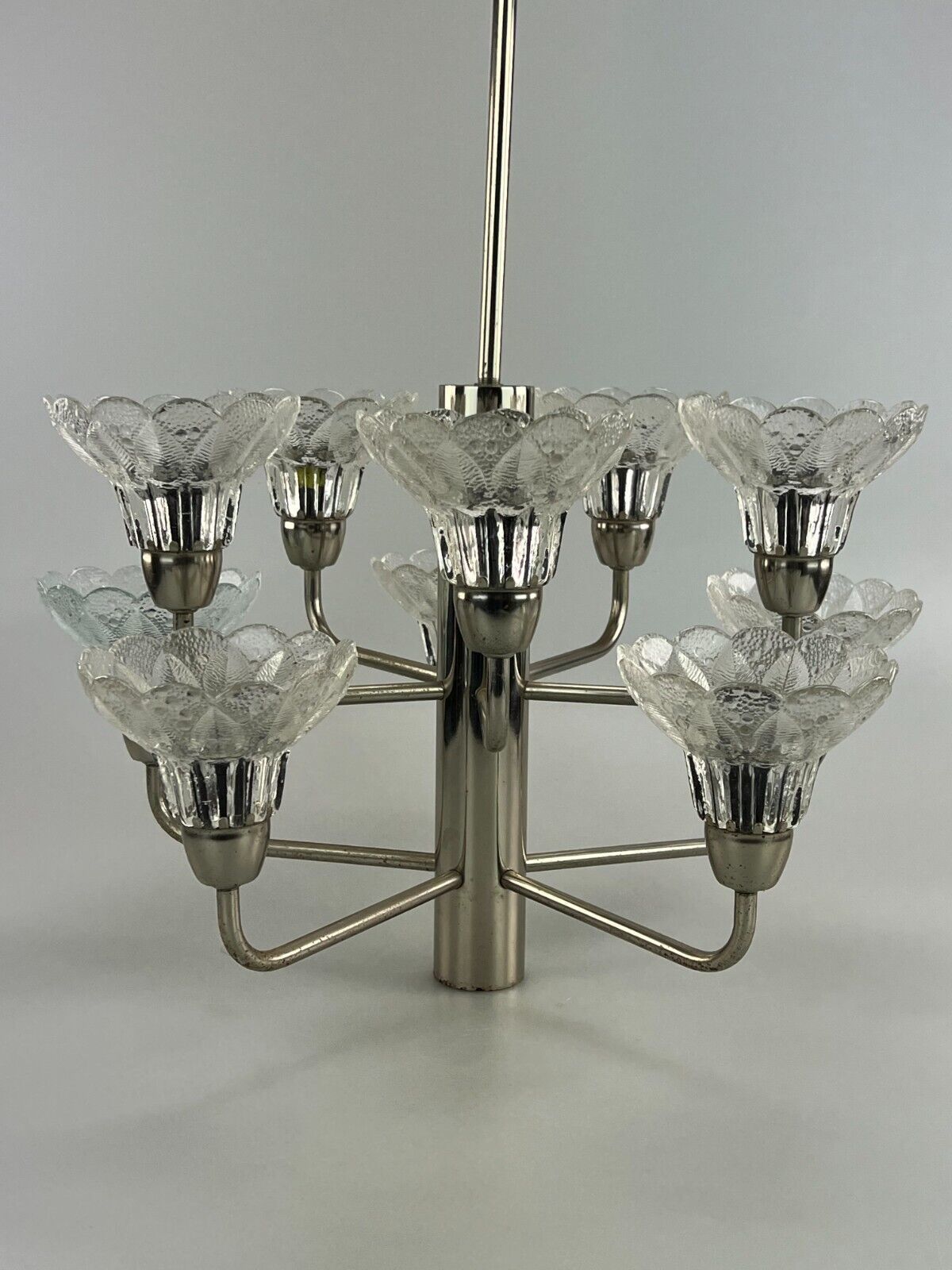 60s 70s Lamp Fixture Ceiling Lamp Chandelier Chandelier Glass Space Age photo vintage