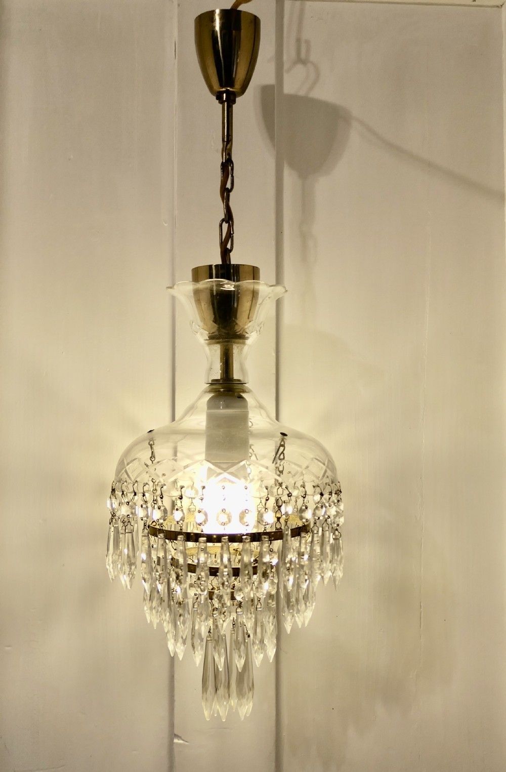 Large French Waterfall Crystal Chandelier photo furniture