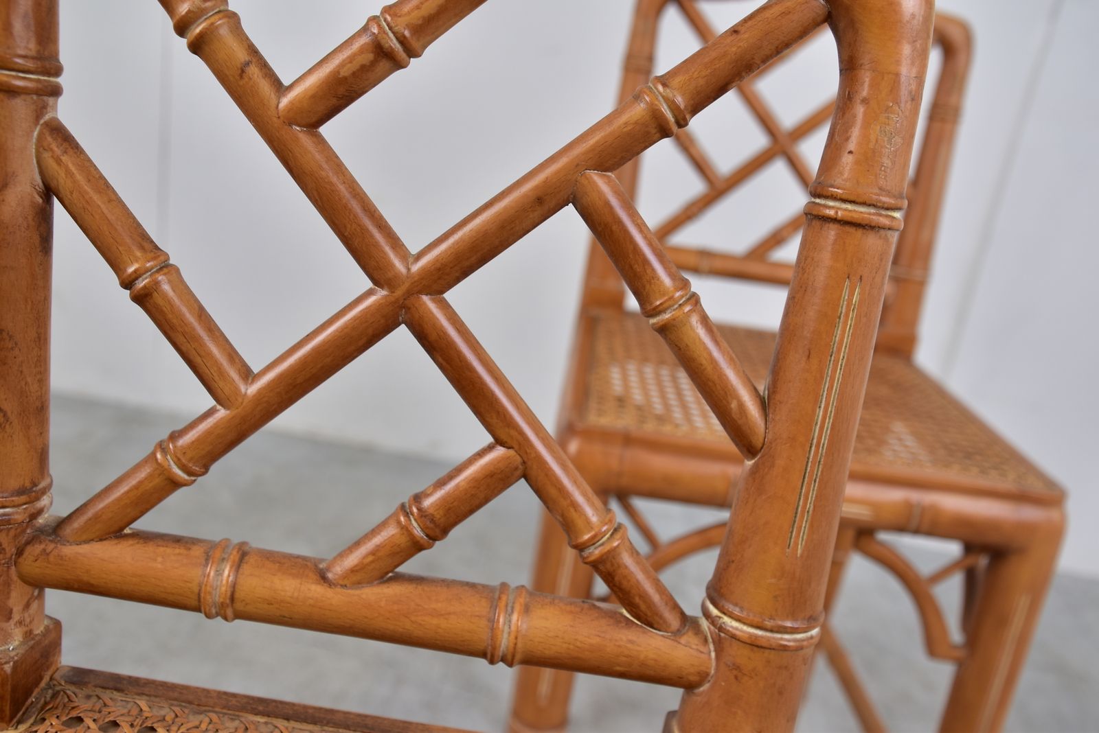 Pair Of Faux Bamboo Children Chairs, 1960s photo Furniture