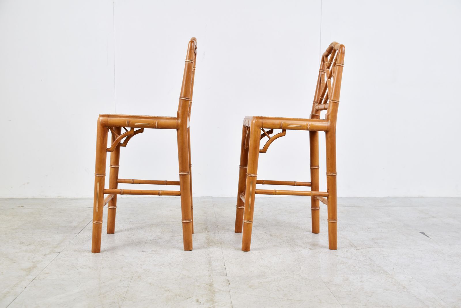 Pair Of Faux Bamboo Children Chairs, 1960s photo 450.0