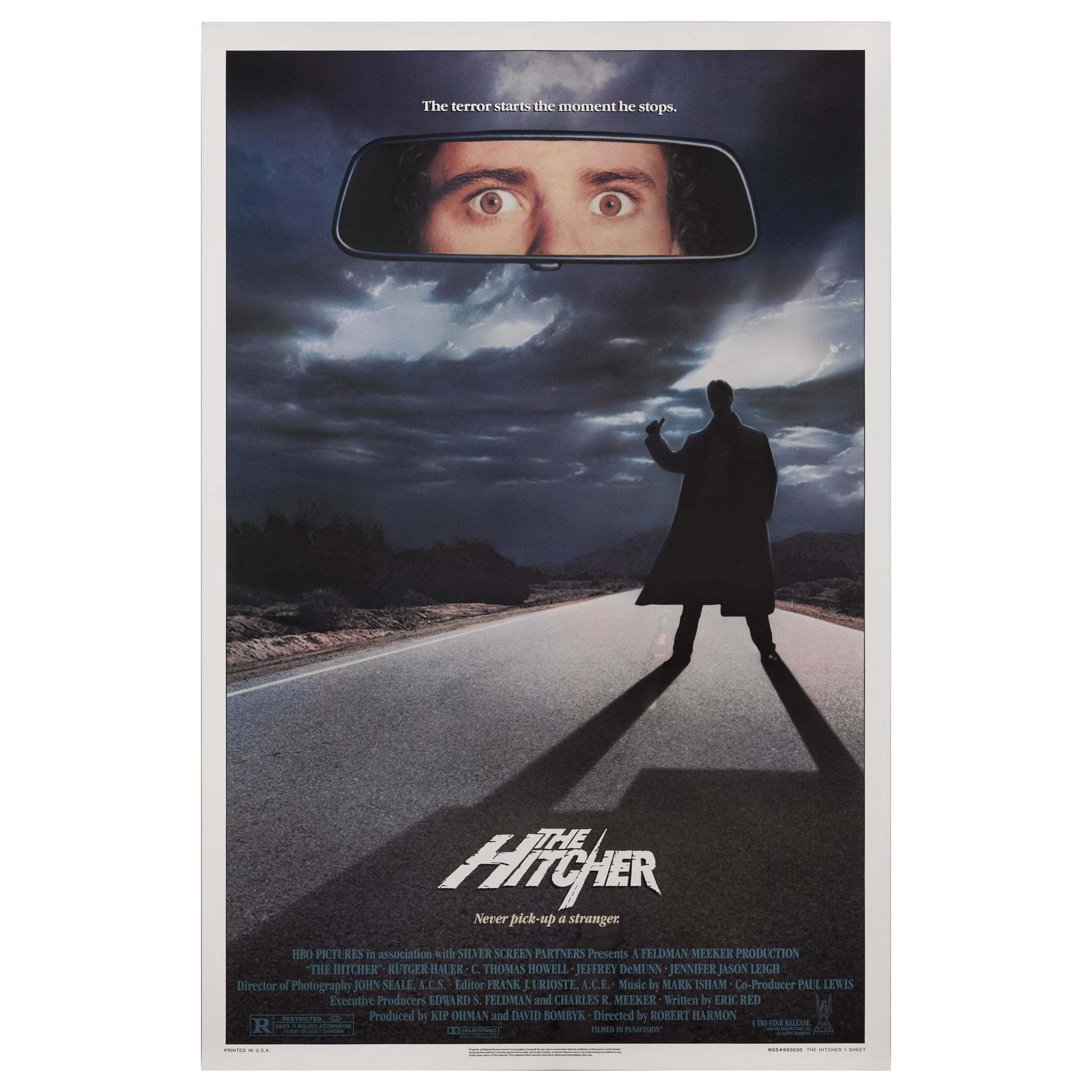 Original Us Film Poster For Rutger Hauer's C Hitcher