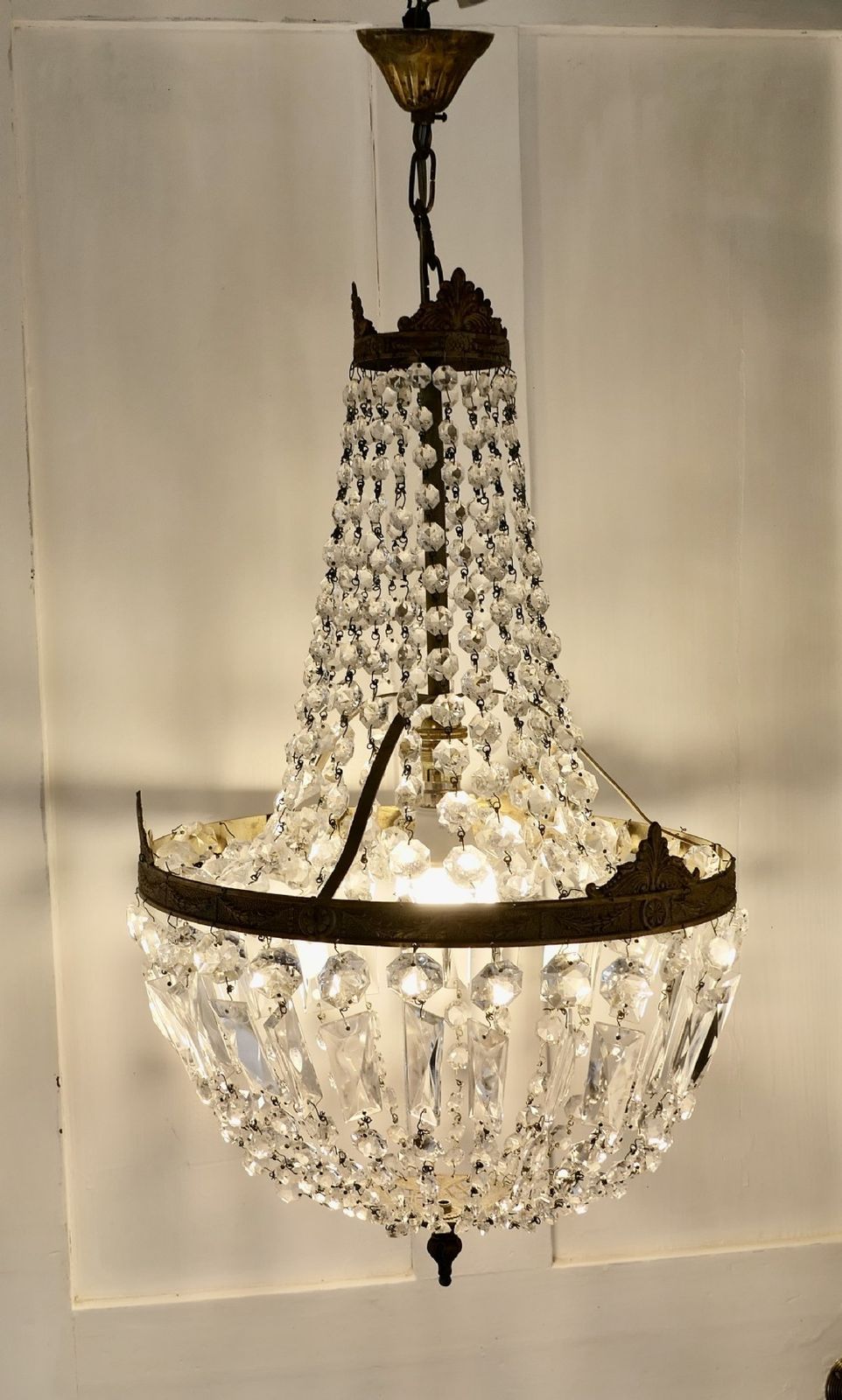 Large French Empire Style Tent Chandelier photo vinterior