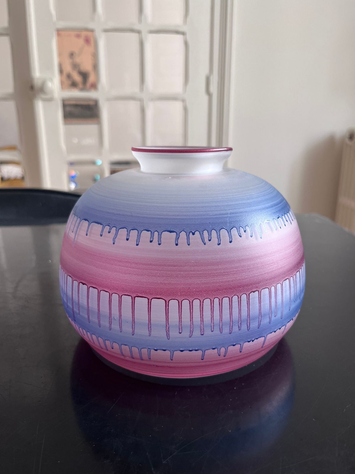 Rueven Glass Vase, 1980s, Vintage