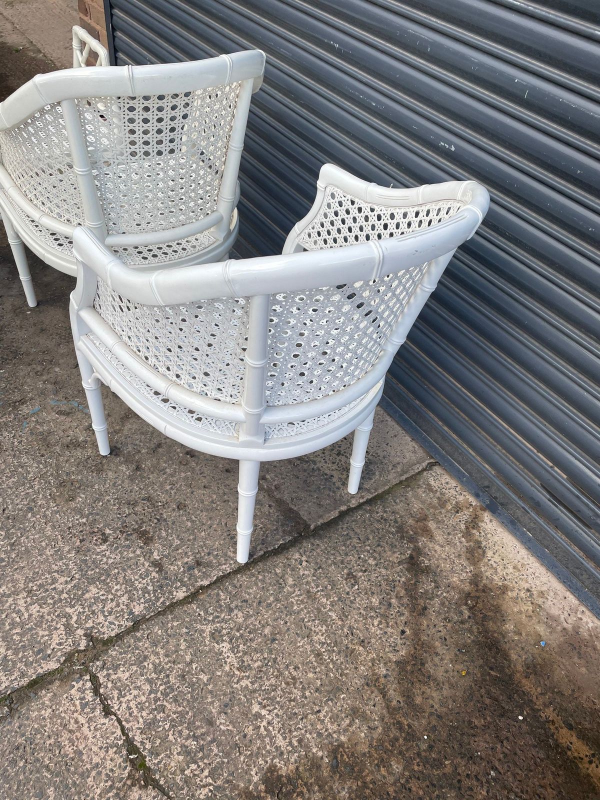 Pair Of Faux Bamboo Chippendale Style Chairs Tub Chairs photo for sale