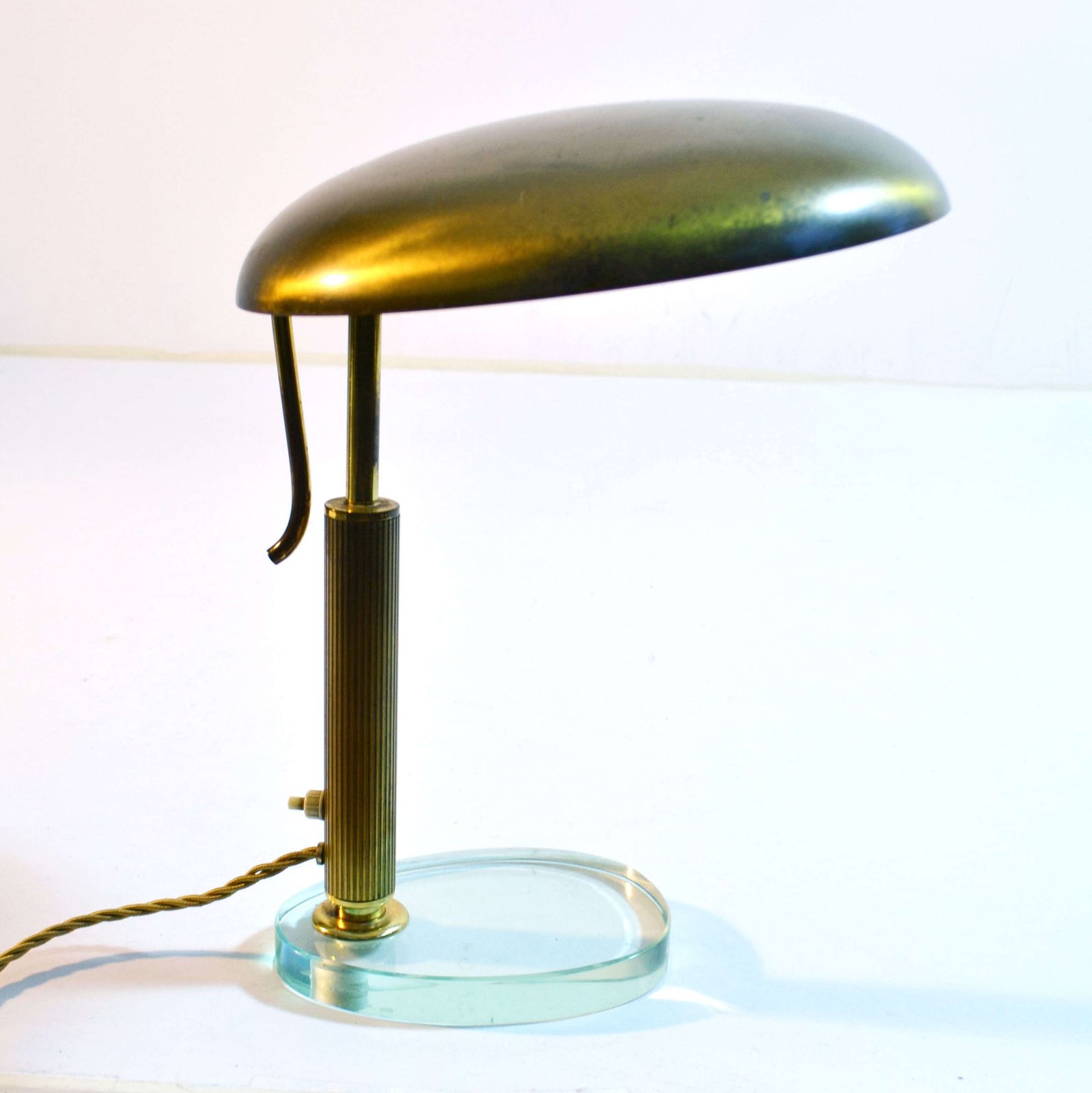 Modernist Desk Lamp Attr. Pietro Chiesa For Fontana Arte In Brass photo buy