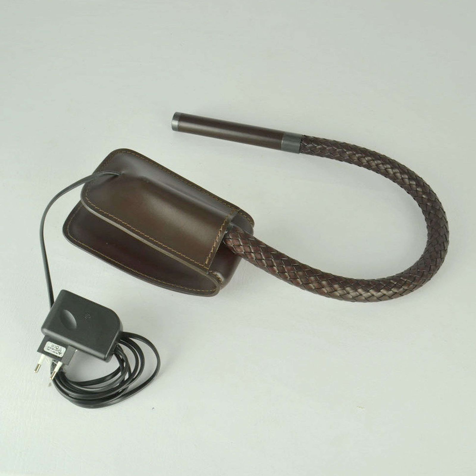 1500.0 Pair Poltrona Frau Chocolate Brown Leather Clip Lamps photo