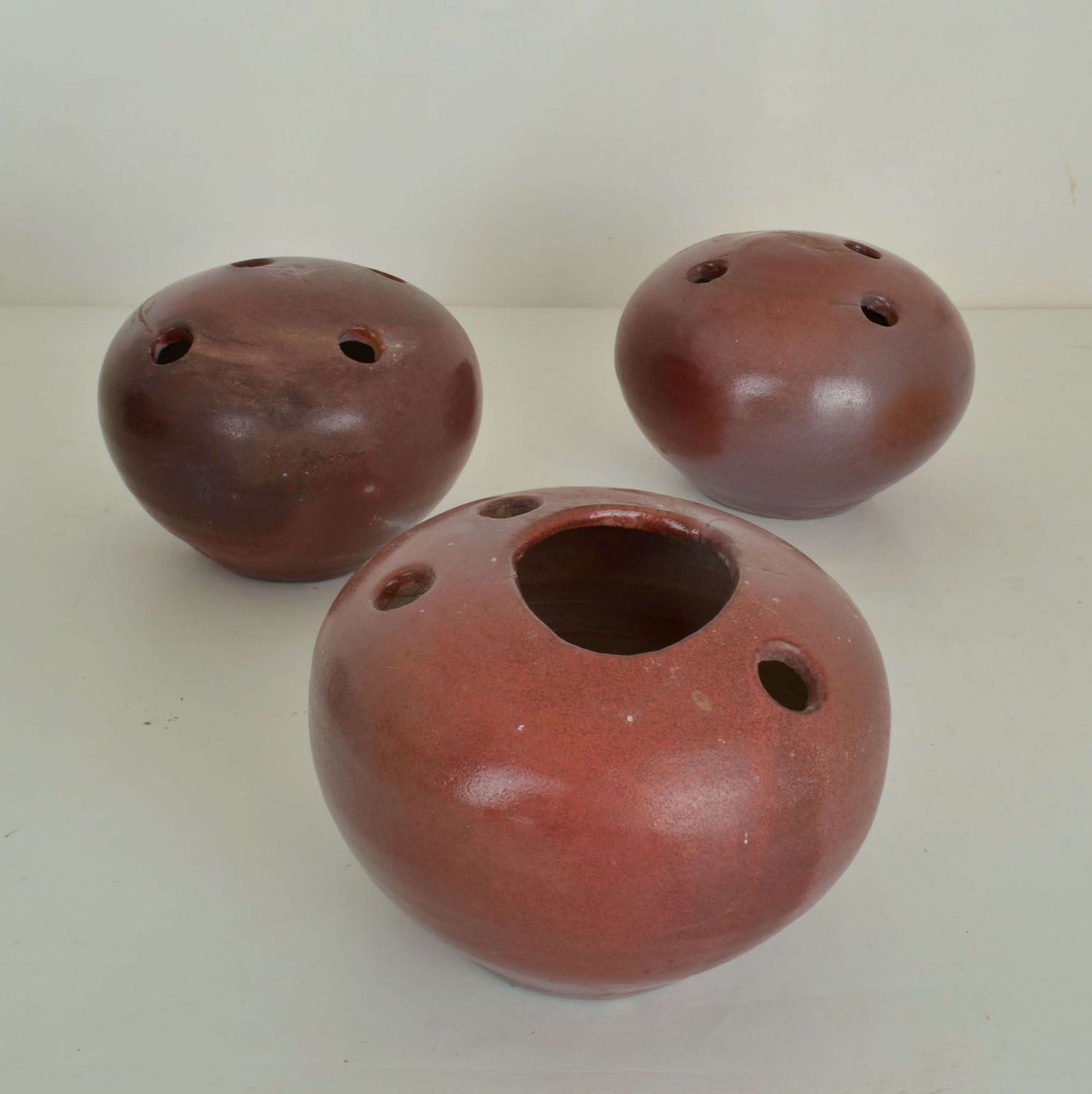Group Of Mid Century Modern Organic Studio Ceramic Ball Vases photo for sale