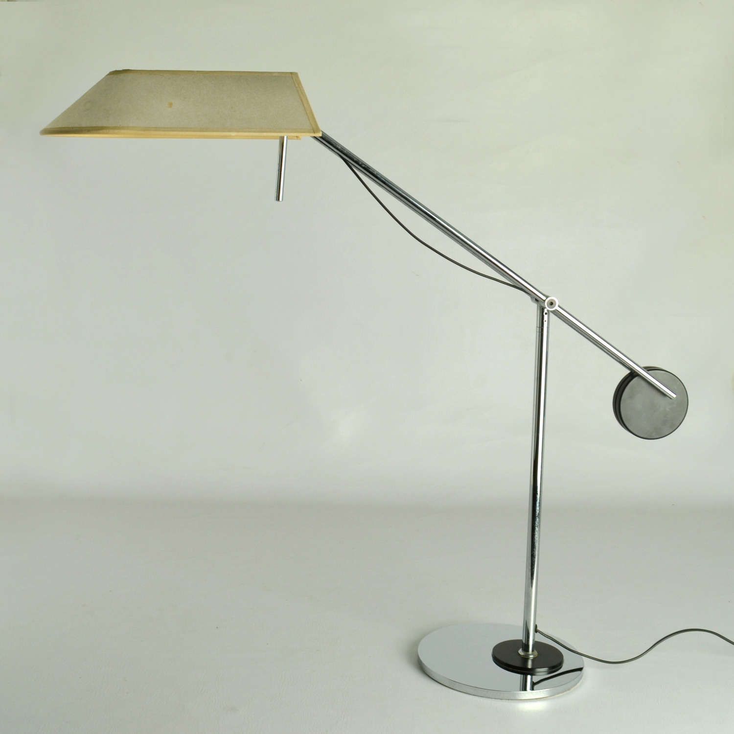 Minimalist Black And Chrome Table Lamp, Counter Balance Swiss 1970's photo 1950.0
