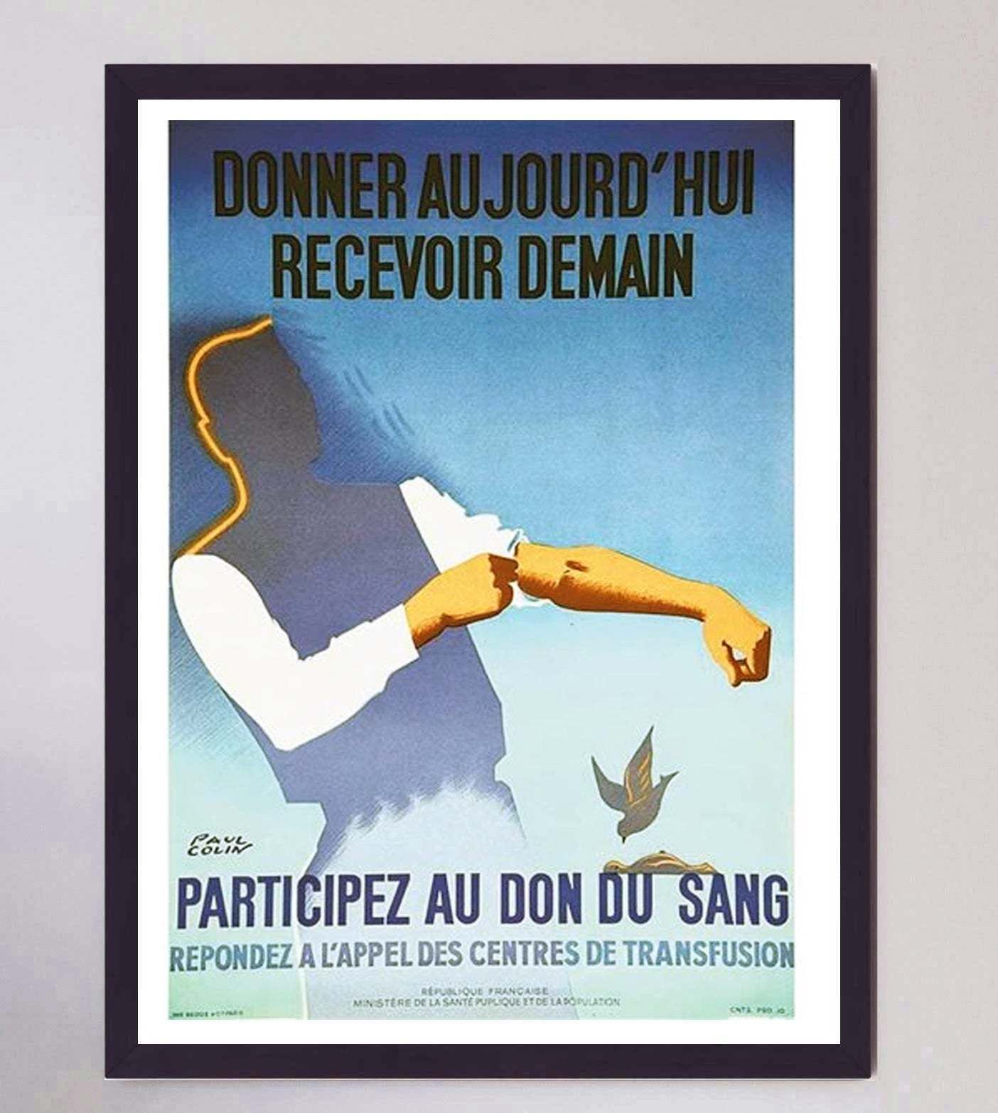 Participez Au Don Au Sang Original Vintage Poster photo furniture
