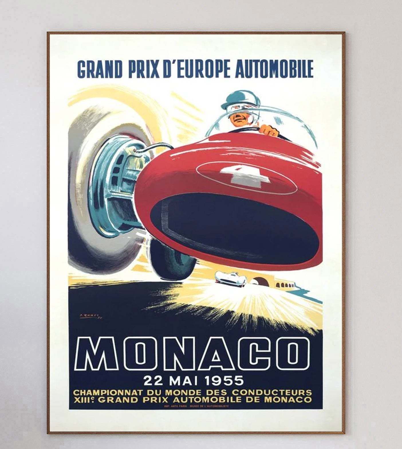 1955 Monaco Grand Prix Original Vintage Poster photo 548.0