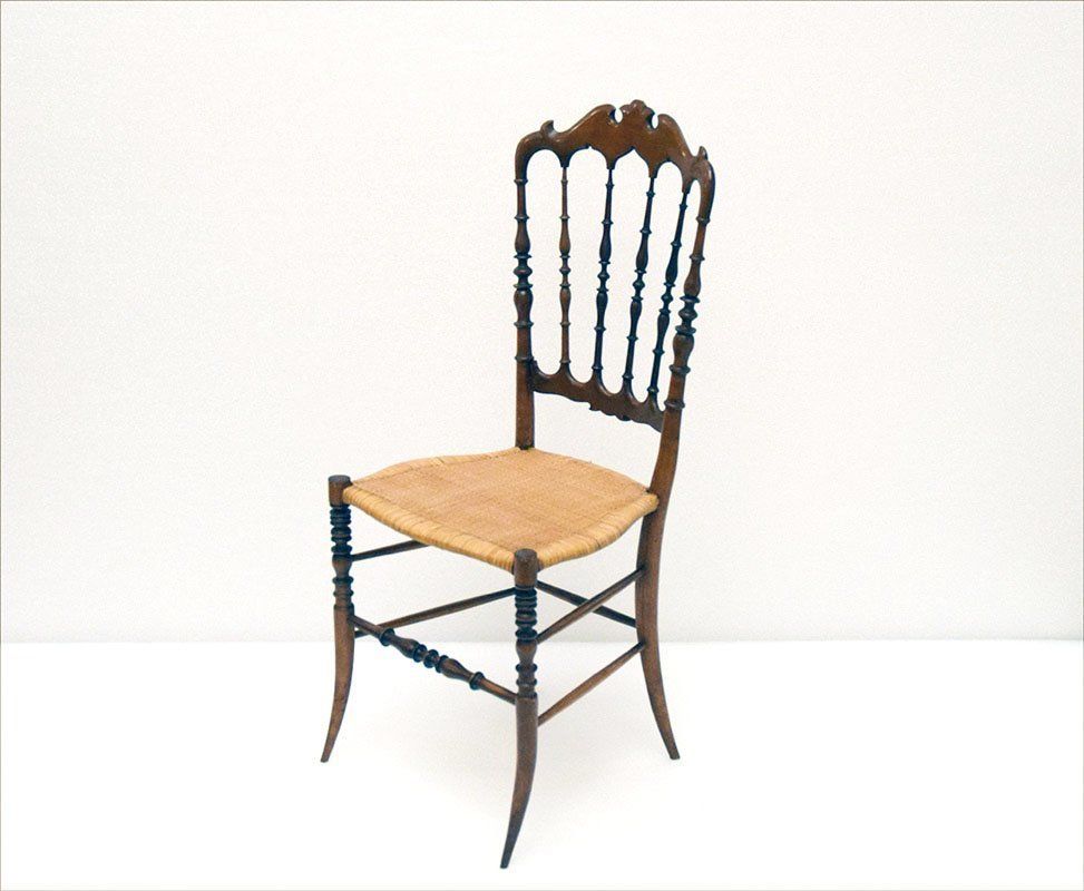 Chiavarina Chairs In Cherry Wood With Straw Seat, 1920s, Set Of 4 photo 2698.0