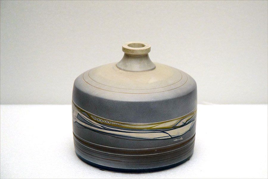 Italian Terracotta Vase With Futurist Decoration, 1960s
