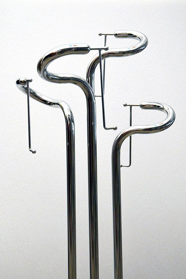 Sculpture Coat Hanger In Chromed Steel, 1970s photo for sale