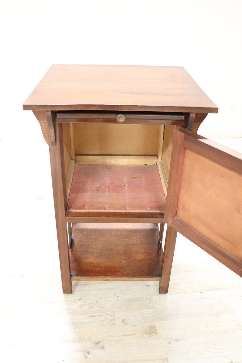 Early 20th Century Art Nouveau Inlaid Walnut Side Table photo furniture
