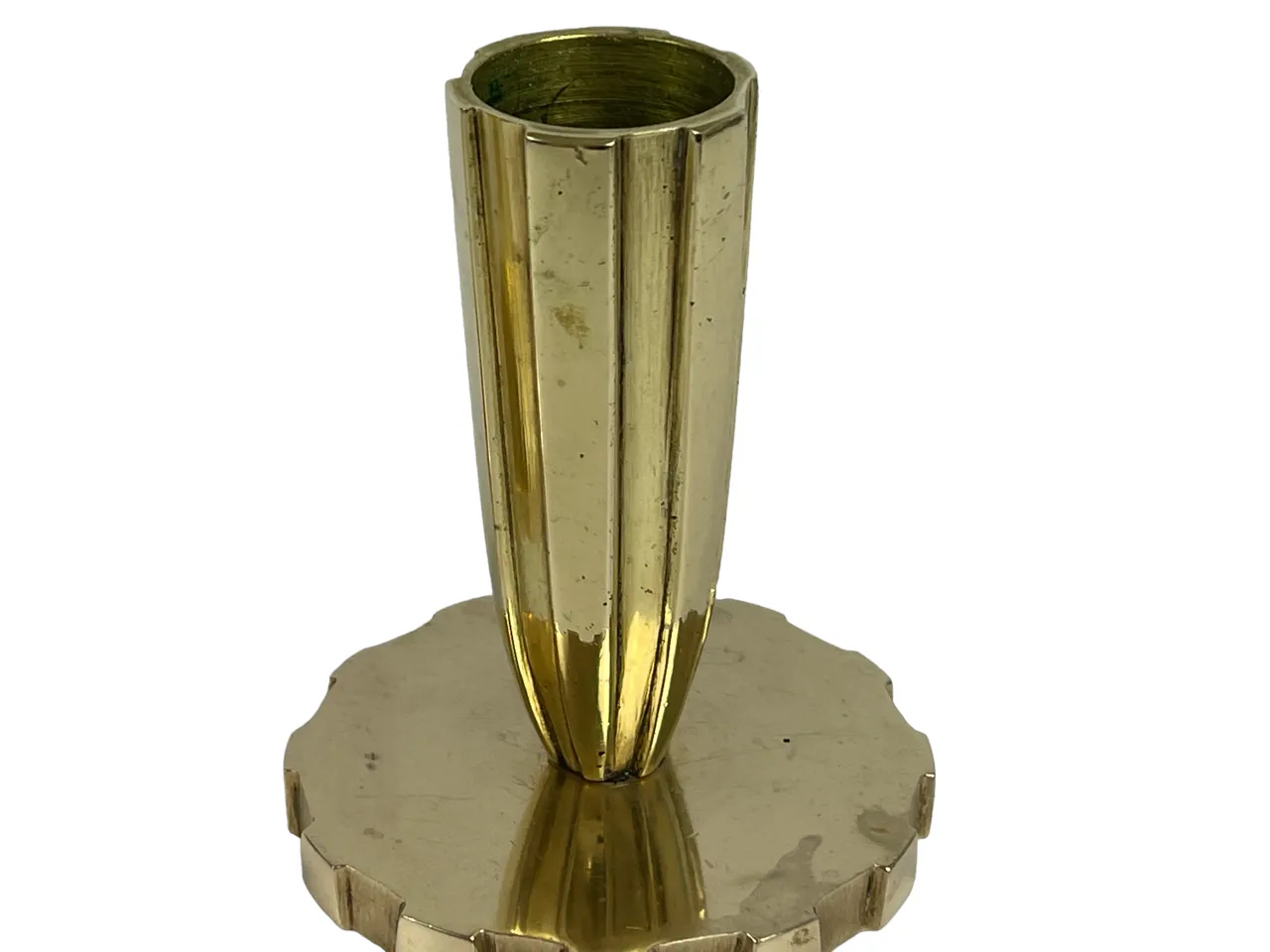 Pair Of Art Deco Brass Candle Holders From Vendor, Copenhagen. Circa 1940s. In The Style Of Tino's photo Home Decor