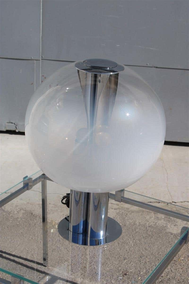Italian Table Lamp Pop Art Selenova Steel And Murano Glass 1970s photo furniture