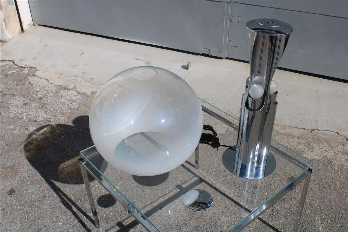 photo furniture Italian Table Lamp Pop Art Selenova Steel And Murano Glass 1970s