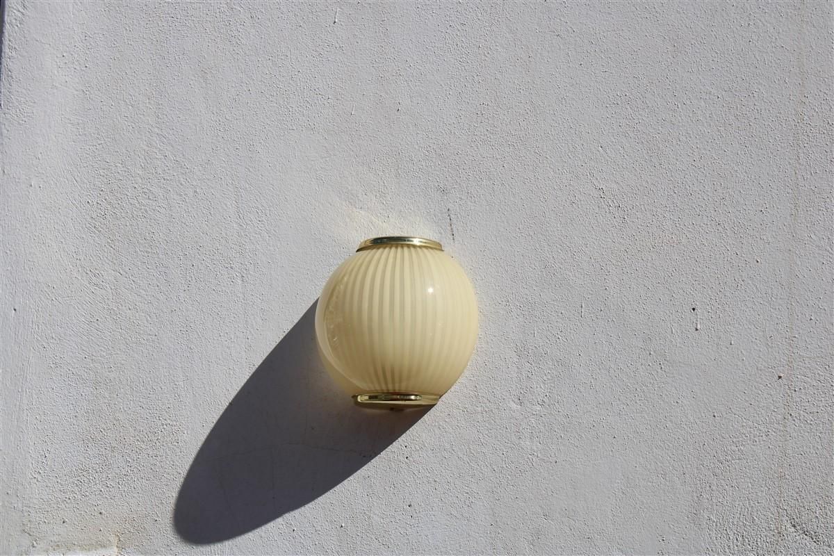 Veart Round Wall Light Gold Murano Glass Brass Parts 1970s Italy photo 699.0