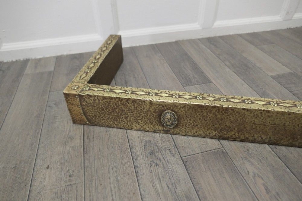 Long Arts And Crafts Beaten Brass Fender photo for sale