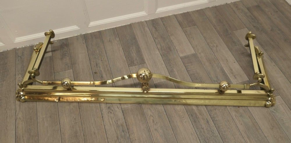 Large Victorian Art Nouveau Brass Fender photo for sale